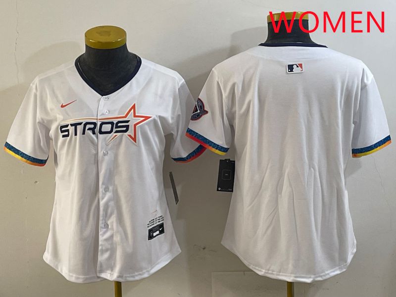 Women Houston Astros Blank White Fourth generation Joint Name 2025 Nike MLB Jersey style 1